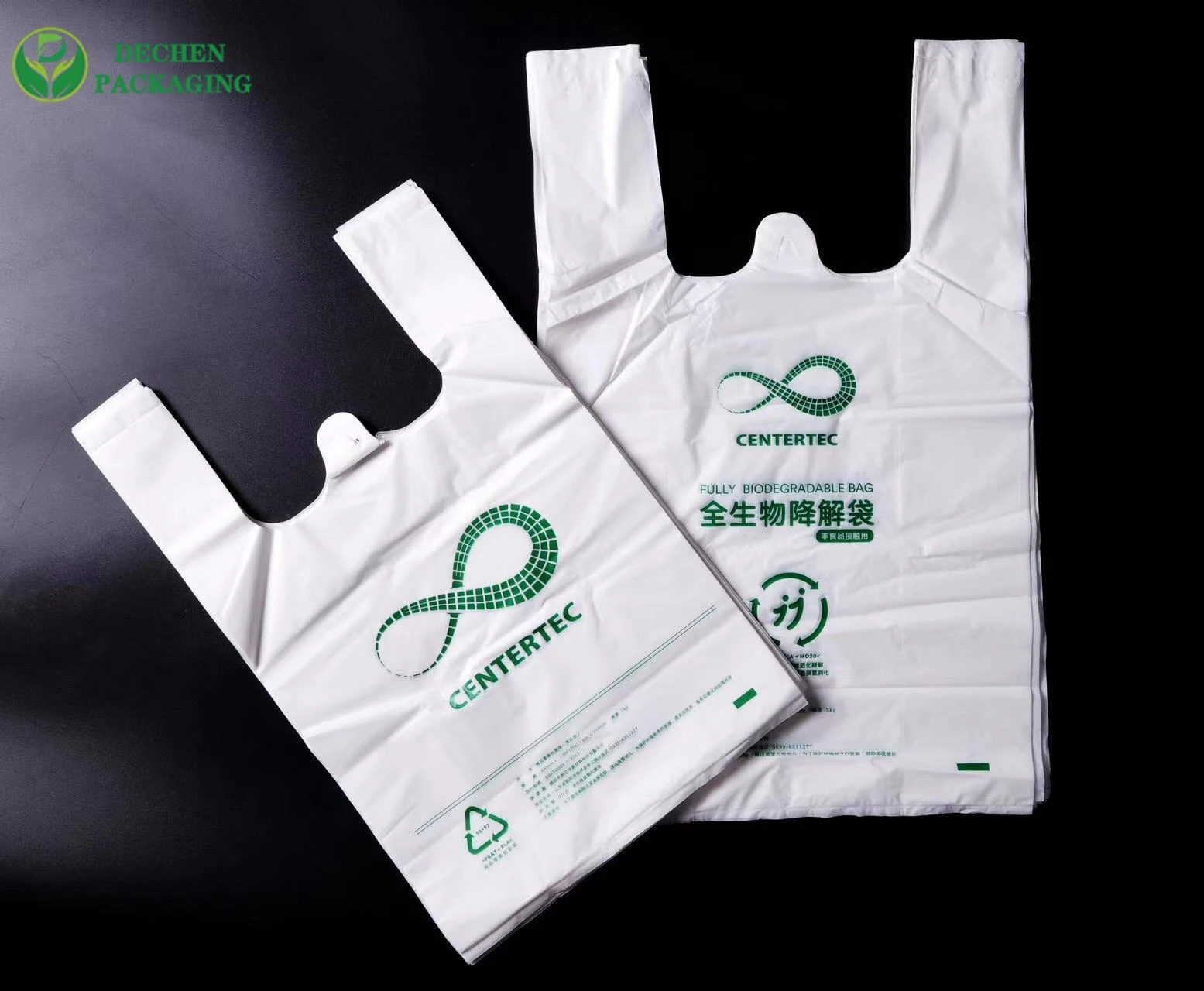 Bolsa de camiseta de plástico y bolsas de embalaje de camiseta personalizada